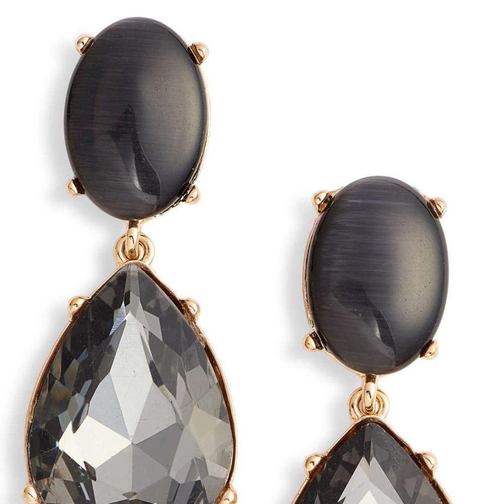 Halogen Gemstone Statement Double Drop Ear - image 2